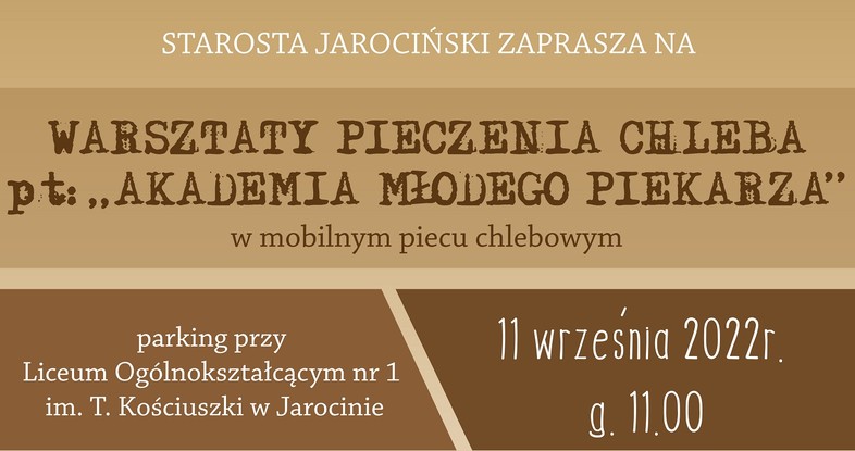 Warsztaty pieczenia chleba dla mieszkańców Powiatu Jarocińskiego