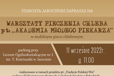 Warsztaty pieczenia chleba dla mieszkańców Powiatu Jarocińskiego