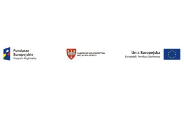 Logotyp Funduszy Europejskich, Samorządu Województwa Wielkopolskiego, Unii Europejskiej